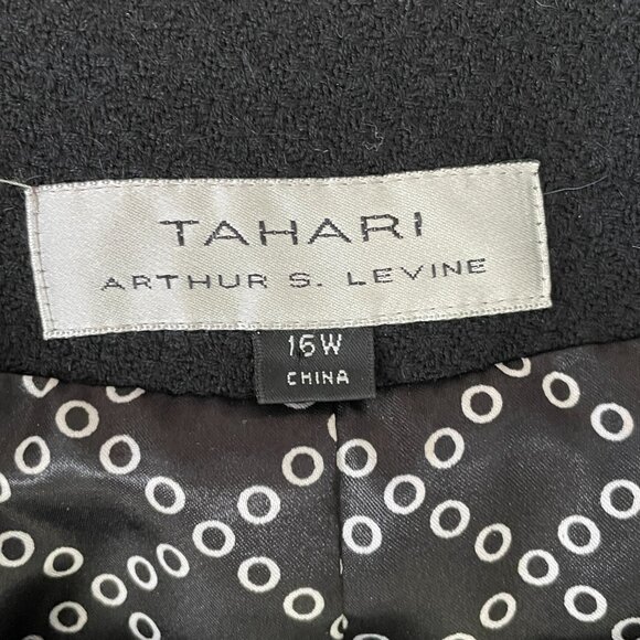 Vintage Tahari Arthur S. Levine Wool Retro Black Jacket/Blazer-Sz. 16W - Picture 3 of 11